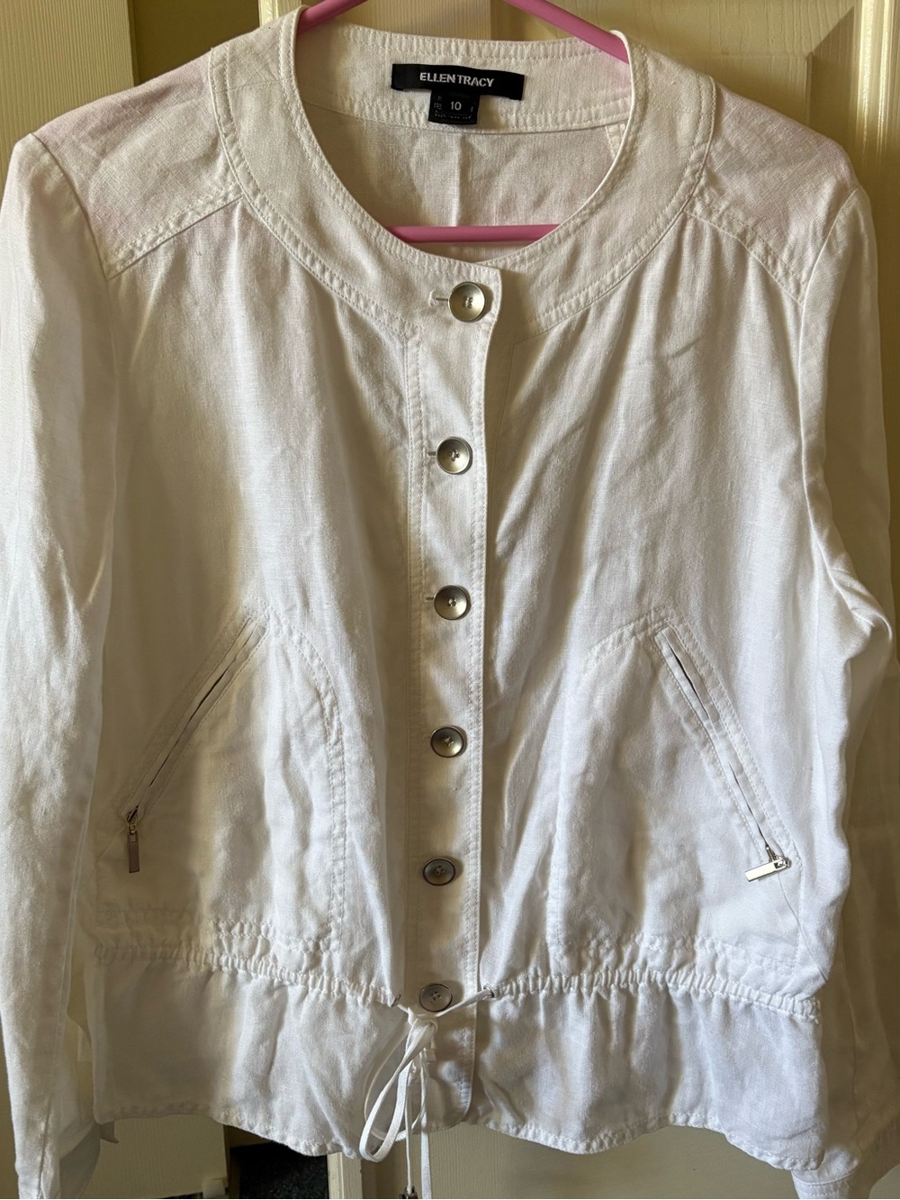 The perfect summer white linen jacket.